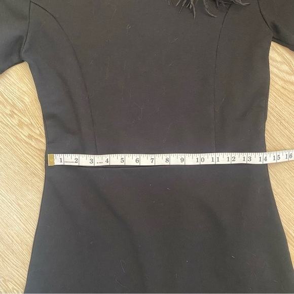 Dark Academia Feather Brooch Mini Dress Black Tailored Y2K Party Goth Whimsical - Picture 8 of 10